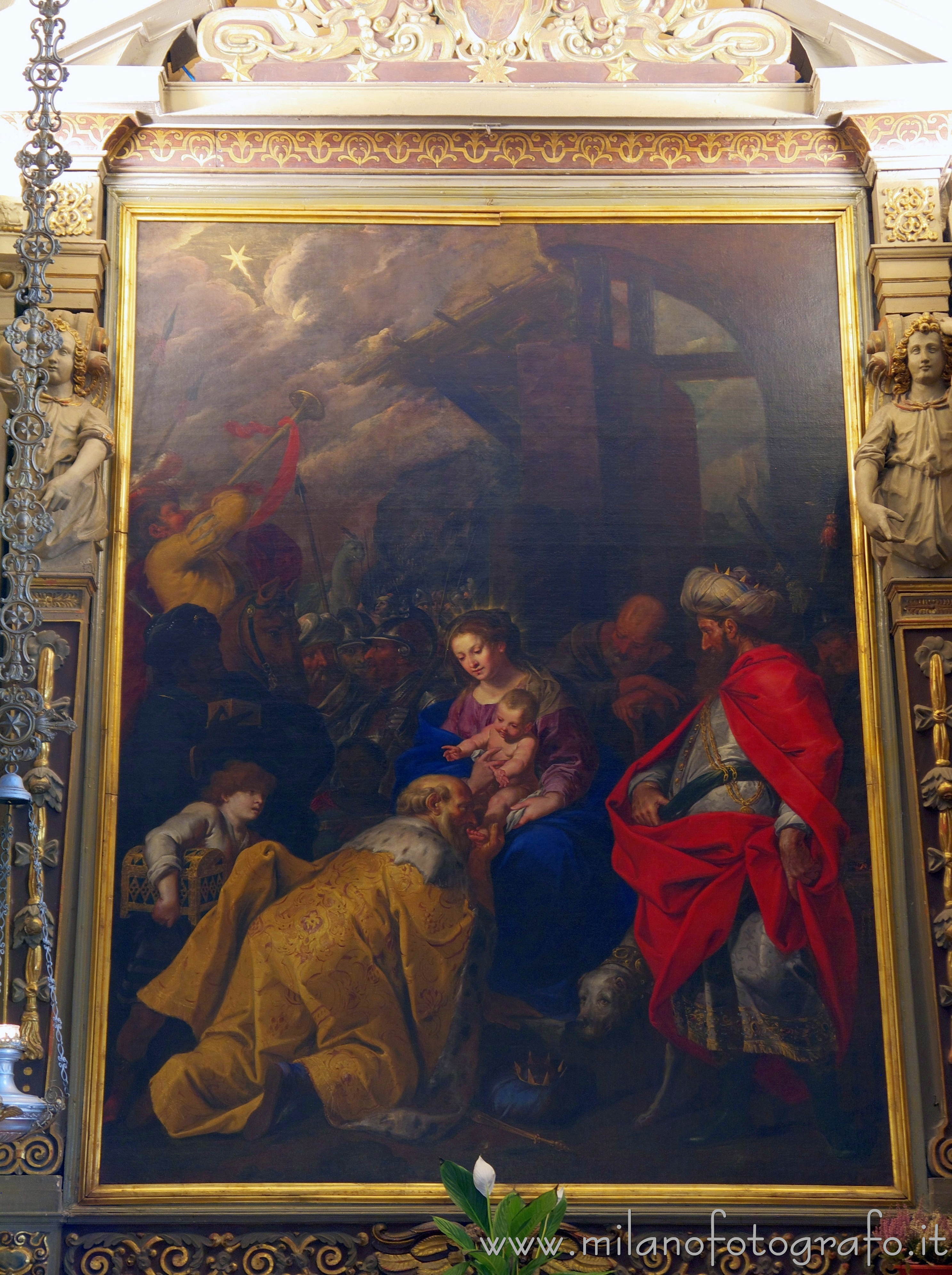 Milan (Italy) - Adoration of the Magi by Johann Christofer Storer in the Church of St. John the Baptist in Trenno